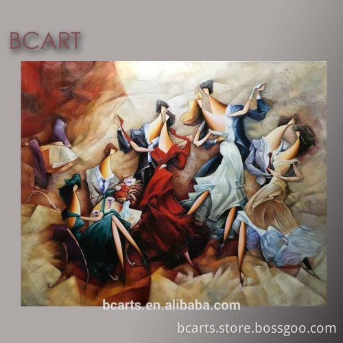 Wholesale nice modern handmade painting of people dancing in party